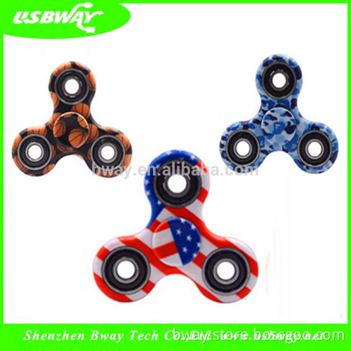 New goods 8 colors ceramics beads tri finger fidget spinner plastic EDC sensory bearing hand spinner
